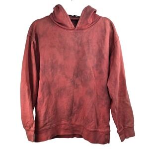 HUDSON LOS ANGELES Women‎ Tie Dye V Neck Hoodie Sweatshirt Coral XS